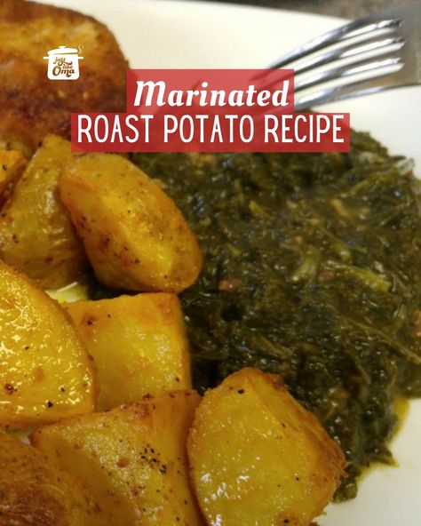 Roast Potato Recipe made Just like Oma Potato Marinade, German Potato Recipes, Mustard Marinade, Potatoe Recipes, German Dishes, German Cooking, Overnight Recipes, Breaded Pork Chops, German Foods