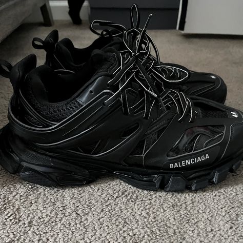 My Balenciaga Track Runners All Black Are Used But In Good Condition And Only Have A Few Minor Damages To The Shoe Balenciaga Tracks, Balenciaga Runner, Track Runners, Shoes Balenciaga, Balenciaga Track, Balenciaga Shoes, All Black, Balenciaga, Track