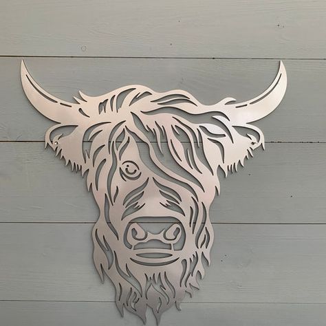 Highland Cow Photo With Tongue Out. Color Cow Photo. - Etsy Australia Garden Summer House, Metal Garden Wall Art, Homemade Bar, Laser Cut Decor, Cow Photos, Wal Art, Intricate Art, Scroll Saw Patterns Free, Cut Animals