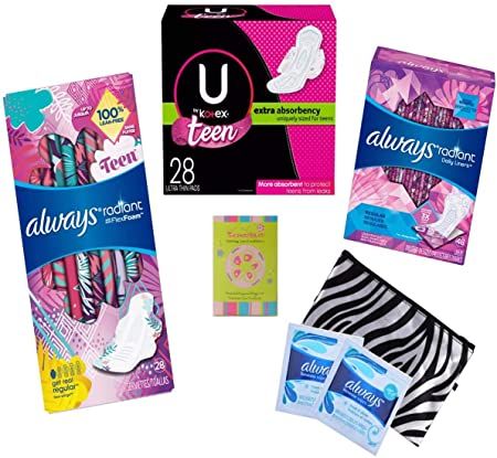 Period Starter Kit, First Period Kits, Incontinence Aids, Feminine Wipes, Period Kit, Pink Gift Box, First Period, Feminine Hygiene, Colorful Gifts