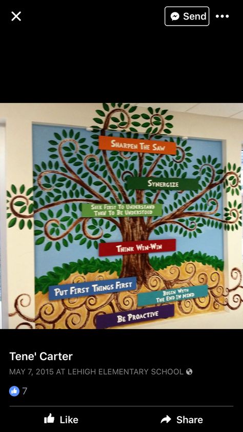 Leader In Me Tree, Middle School Bulletin Boards Hallway, Bulletin Boards Hallway, Tree Bulletin Board, Middle School Bulletin Boards, Teaching Art Elementary, Bulletin Board Tree, Art Elementary, Leader In Me