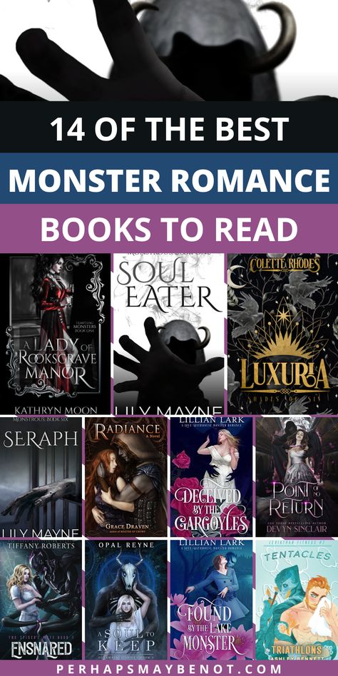 Escape into the wild and quirky world of monster romance with our collection of the 14 best reads! 👹❤️ Turn your ordinary nights into extraordinary ones filled with monstrous love and epic tales. Let's bring on the thrills and chills, but also, let's not forget about those heart-fluttering moments! 🌙😍📚 #MonsterrificRomance ⭐💞 Monster Lover, Monster Romance, Monster Romance Art, Monster Book, Monster Books, Fiction Romance Books, Dark Fantasy Romance Book Recommendations, Alien Romance Books, Gothic Romance Books