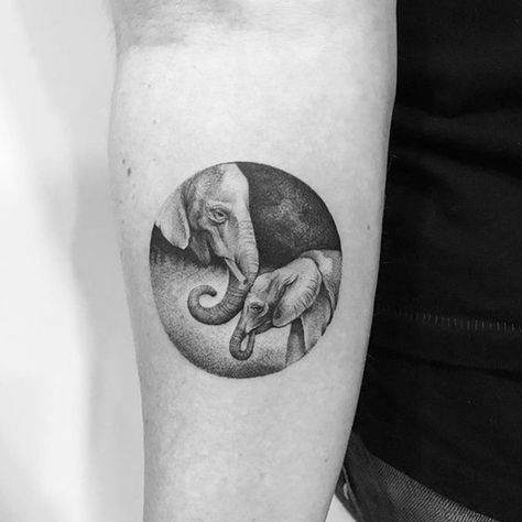 Two Elephants Tattoo, Elephant Head Tattoo, Elephant Family Tattoo, Baby Elephant Tattoo, Cute Elephant Tattoo, Infected Tattoo, Tattoo Elephant, Tattoo Modern, Elephant Tattoo Design