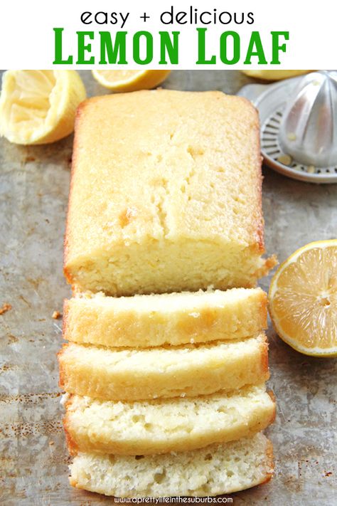 Easy Lemon Loaf, Pretty Life, Lemon Loaf, Lemon Pound Cake, The Suburbs, Pound Cake, Lemon, Bread, Baking