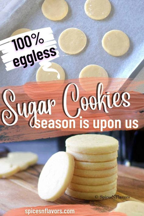 Sugar Cookies Without Eggs, No Egg Sugar Cookies, Eggless Royal Icing, Eggless Sugar Cookie Recipe, Cake Pricing Guide, Vanilla Cookie Recipe, Cookies Without Eggs, Eggless Sugar Cookies, Cut Out Cookie