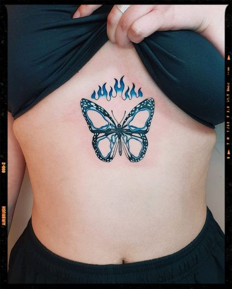 Butterfly Tattoo Inspiration Flame Tattoos For Women, Flaming Butterfly Tattoo, Butterfly On Fire Tattoo, Fire Butterfly Tattoo, Flaming Butterfly, Watercolor Butterfly Tattoo, Butterfly Tattoo Stencil, Gang Tattoos, App Filter