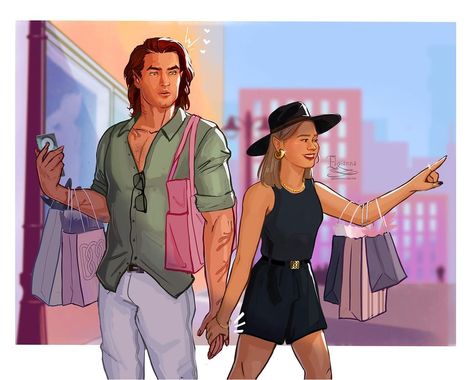 Shopping Spree in Lunathion! I’m back from the dead biatches! I finally had enough energy today to finish this piece! I ship Tharion and… | Instagram Tharion Ketos, Adult Playground, Throne Of Glass Fanart, Instagram Shopping, Sarah J Maas Books, Cute Couple Art, Crescent City, Had Enough, Sarah J Maas