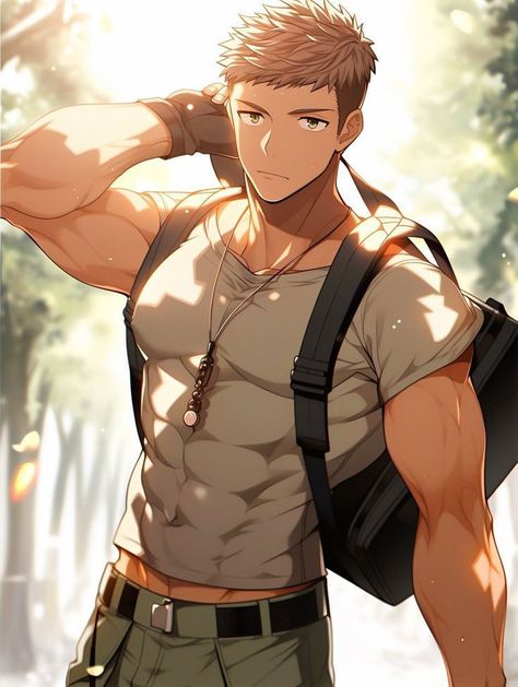 Anime Muscle Guy, Red Hair Anime Guy, Manga Man, Male Body Art, Attack On Titan Jean, Character Turnaround, Steven Universe Comic, Evil Anime, Anime Guys Shirtless