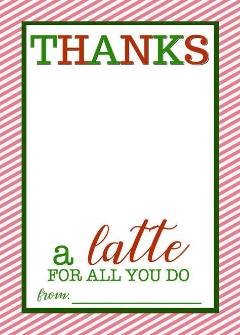 Thanks A Latte Free Printable, Teacher Gift Craft, Starbucks Teacher Gift, Starbucks Crafts, Gift Card Printable, Coffee Gift Card, Easy Teacher Gifts, Crazy Adventures, Thank You Printable