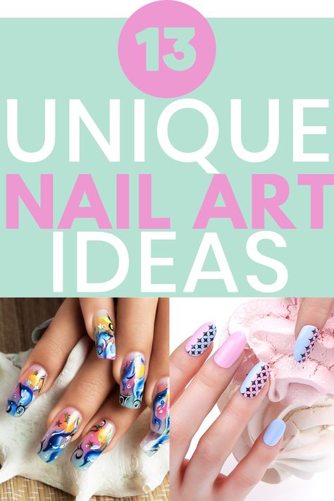 Unique nail art and polish ideas Unusual Nail Art Designs, Unique Nail Art Ideas, Nail Art Crazy, Unique Nail Art Designs Creative, Advanced Nail Art, Cool Nail Art Designs Unique, Unique Nail Ideas Creative, Fun Nail Designs Creative, Crazy Nail Art Unique