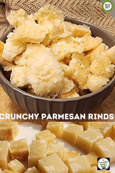 Magical Puffed Parmesan Rinds (Keto) - Canadian Budget Binder Parmesan Rinds Uses, What To Do With Parmesan Rind, Parmesan Rind Uses, Whipped Parmesan, Fathead Bread, Italian Pasta Sauce, Sugar Free Jam, Cheese Puff, Parmesan Rind