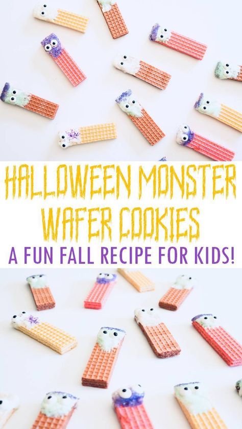 Fall Recipes Kids, Playdate Snacks, Wafer Cookie Recipe, Cookies Sprinkles, Fall Fun Food, Candy Eyeballs, Cookie Craft, Recipe For Kids, Mother Board