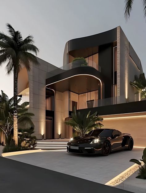 وابي سابي, Anime House, Eksterior Modern, Luxury Houses Mansions, Dream Life House, Modern House Facades, التصميم الخارجي للمنزل, House Outside Design, Mansion Interior