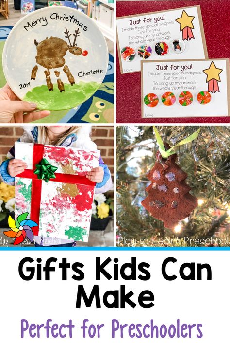 These kid-made gifts are wonderful for Christmas, Mother's Day, Father's Day, and any other special gift giving event. Gifts from kids are always a keepsake, and these look beautiful, too. Gifts From Preschoolers To Parents, Preschool Parent Christmas Gifts, Preschool Parent Gifts, Christmas Gifts Kids Can Make, Kid Made Christmas Gifts, Parent Christmas Gifts, Christmas Presents For Parents, Parent Holiday Gifts, Preschool Christmas Gifts