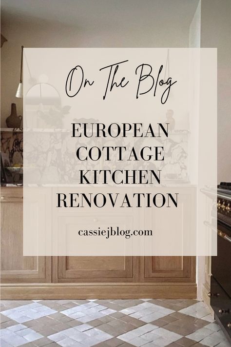 EUROPEAN COTTAGE KITCHEN- CASSIE J. BLOG- Kitchen renovations are so costly. The average price is at least 20k. What if I told you there is a way to create the kitchen of your dreams gradually and make changes when you can? In this post, I break down how to design a STAGED kitchen renovation and share my plans for my dream kitchen European Cottage Kitchen, Staged Kitchen, Cottage Kitchen Renovation, Kitchen Renos, Schoolhouse Pendant Lights, My Dream Kitchen, Installing Recessed Lighting, European Cottage, Space Words