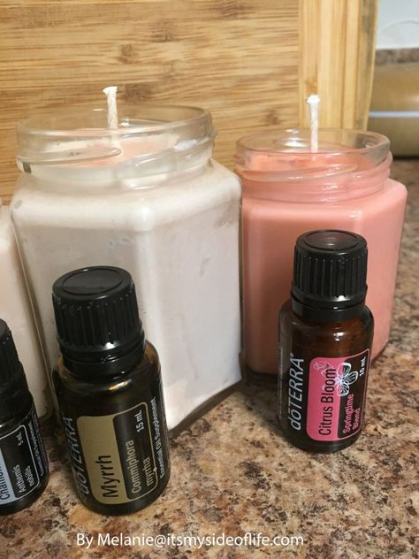 Doterra Candles Recipe, Diy Essential Oil Candles, Candles Recipe, Oil Candles Diy, Essential Oil Candles Diy, Soy Wax Candles Diy, Empty Candle Jars, Citrus Smell, Wax Candles Diy