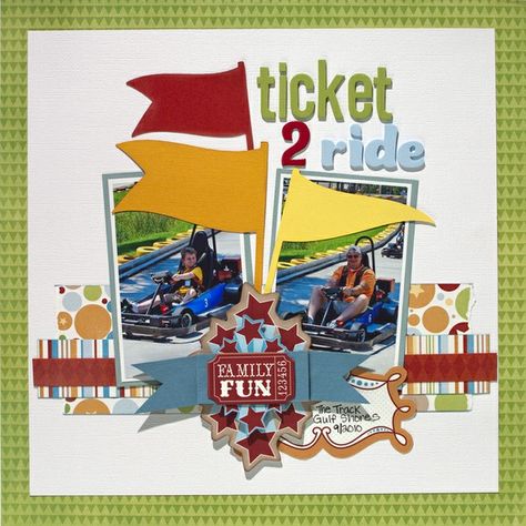 Animal Crackers "Ticket 2 Ride" Layout - Two Peas in a Bucket Summer Scrapbook Layouts, Bridal Shower Scrapbook, Scrapbook Boys, Vacation Scrapbook, Disney Scrapbook Pages, Ticket To Ride, Summer Scrapbook, Family Scrapbook, Animal Crackers