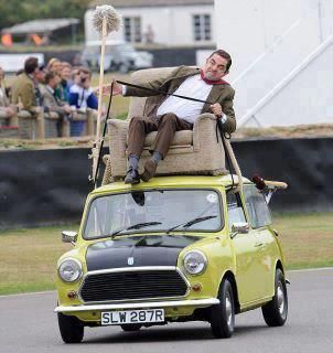 Mr Bean you drive the car with a chair on top the top of the car! Mr Bean Car, Jack Ma, Gary Vaynerchuk, Mr Bean, Mini Car, Cars Movie, Steve Jobs, Classic Tv, Like A Boss