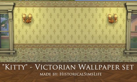 Sims 4 Decades Challenge, Wallpaper Set, Victorian Hairstyles, Victorian Wallpaper, Sims 4 Game, Kitty Wallpaper, The Wallpaper, Sims 4 Houses, Wallpaper Collection