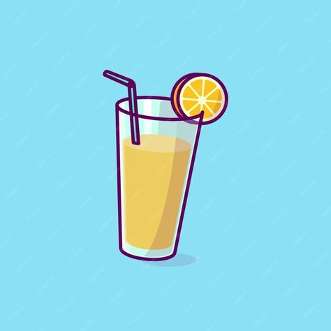 Premium Vector | Simple glass of fresh juice with slice of orange cartoon vector illustration Collection of drinks Drink Cartoon, Orange Cartoon, Fresh Juice, Drawing Ideas, Premium Vector, Juice, Vector Illustration, Drinks, Orange