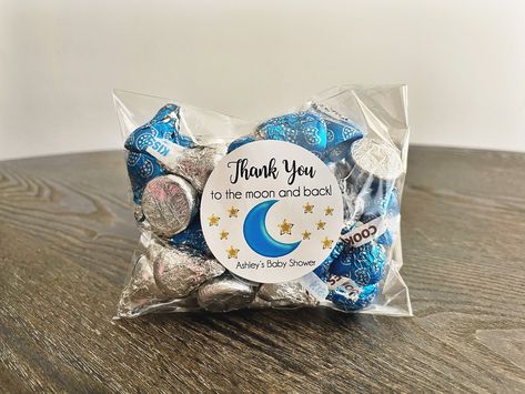 "Thank you to the moon and back Shower Favors! Twinkle Twinkle Little Star Favors! These moon and star theme stickers are the perfect addition to attach to party favors, mason jars, cello bags and more! ** FOOD NOT INCLUDED ** CUSTOM TOUCH FOR YOUR DAY Big or small, your day deserves a lovely personalized touch. Labels in high glossy white feature a beautiful elephant design, along with your name(s) and event date.  THE DETAILS * Set of 20 favor labels * High Glossy self adhesive * FOOD NOT incl Over The Moon Shower Favors, Over The Moon Favors, Over The Moon Party Favors, Love You To The Moon And Back Baby Shower Theme, Over The Moon Baby Shower Favors, Baby Shower Moon Theme, Love You To The Moon And Back Baby Shower, To The Moon And Back Baby Shower Ideas, Stars And Moon Baby Shower Ideas