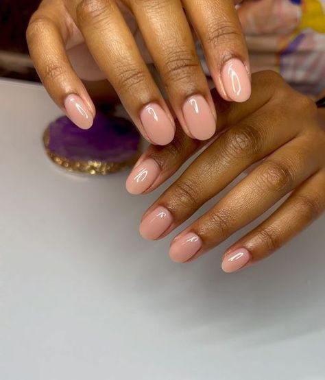 Nude Nails Black Women Short, Overlay Nails Black Women, Gel Nails Black Women, Overlay Nails Natural, Nude Nails Black Women, Nails Black Women, Gel Overlay Nails, Natural Almond Nails, Picasso Nails