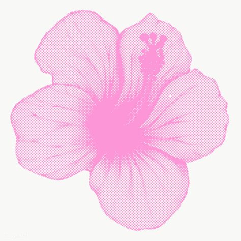 Halftone pink hibiscus sticker overlay with white border  | free image by rawpixel.com / Techi Hibiscus Sticker, Sticker Overlay, Surface Pattern Design Inspiration, Flower Hibiscus, Pattern Design Inspiration, Pink Hibiscus, Hibiscus Flower, Pink Design, Exotic Flowers