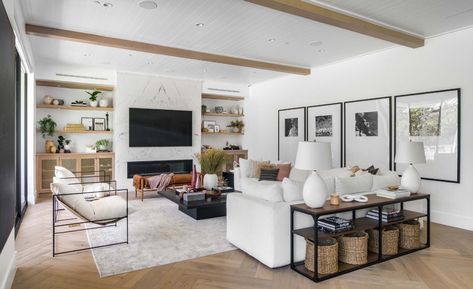 Leclair Decor - James Charles LA Home | Portfolio (Title) Leclair Decor, White Couches, Herringbone Floor, James Charles, Los Angeles Homes, Beauty Guru, Celebrity Houses, Blank Walls, Formal Dining Room