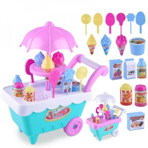 Mini Candy Cart 16pcs Ice Cream Shop Supermarket Pretend Play Toy for Girls Simulation Small Carts Baby Cartoon Pretend Play Sweet Shop Candy Cart Toys Set Kids Cosplay Simulation Kitchen (Pink) - Walmart.com - Walmart.com Ice Cream Car, Toy Shopping Cart, Shop Cart, Kids Pretend Play Toys, Ice Cream Cart, Sweets Candy, Pretend Play Food, Candy Cart, Kids Pretend Play