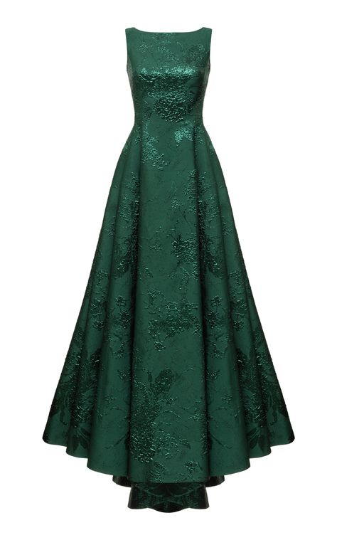 Open-Back Jacquard Maxi Dress by RASARIO for Preorder on Moda Operandi Moda Operandi Dress, Clothes Room, Expensive Stuff, Belt Coat, Ball Ideas, Yule Ball, Prom Dress Inspiration, Pretty Prom Dresses, Designer Gowns