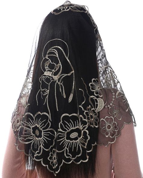 Church Veil Catholic, Chapel Veils, Chapel Veil Catholic, Embroidered Veil, Catholic Veil, Triangle Head, Lace Mantilla, Mantilla Veil, Head Coverings