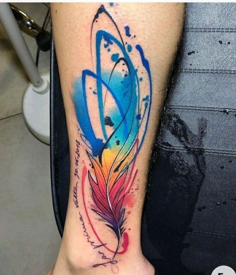 Watercolour Tattoo Men, Men Flower Tattoo, Unique Tattoos For Men, Skull Girl Tattoo, Rose Tattoos For Men, Blue Rose Tattoos, Tattoo Water, Feather Tattoo Design, Muster Tattoos