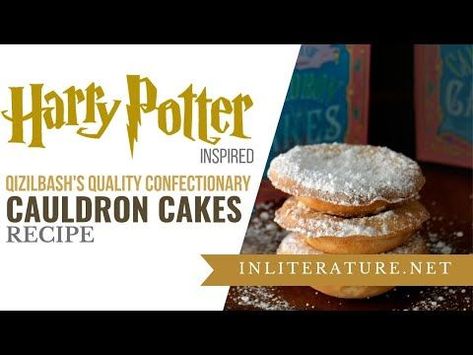 Cauldron Cakes | Harry Potter Series | In Literature #cauldroncakes Cauldron Cakes Recipe, Caldron Cakes Harry Potter, Cauldron Cakes Harry Potter, Movie Desserts, Whimsical Recipes, Storybook Kitchen, Harry Potter Cauldron, Confectionary Recipes, Cauldron Cakes