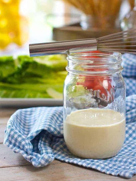 3 minute skinny caesar dressing Low Fat Caesar Salad Dressing, Salads Dressing, Gf Sides, Optavia Hacks, Vegan Dressings, Caesar Salad Dressing Recipe, Caesar Dressing Recipe, Caesar Salad Dressing, Calorie Meals