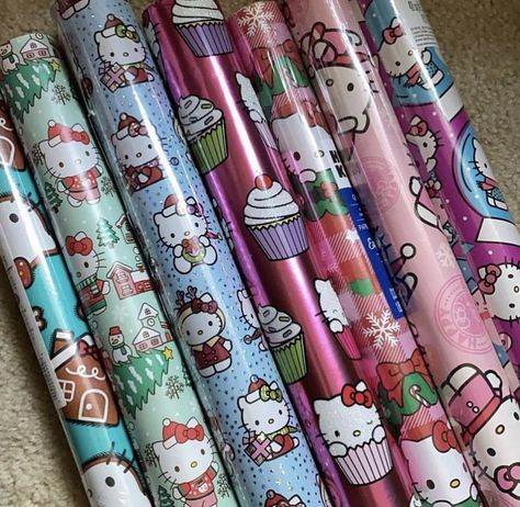 Pink Hello Kitty Christmas, Paper Hello Kitty, Hello Kitty Party Supplies, Pink Snowman, Wrap Rolls, Hello Kitty Gifts, Christmas Decorations Apartment, Tiktok Famous, Kitty Christmas