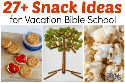 Whether you are planning snacks for hundreds of kids, or sending your own to VBS this Summer, this list of Vacation Bible School Snack Ideas is sure to help you be a hit! Vacation Bible School Snacks, Group Snacks, Bible School Snacks, Sunday School Snacks, School Snack Ideas, Vbs Snacks, Lifeway Vbs, Study Snacks, Group Vacation