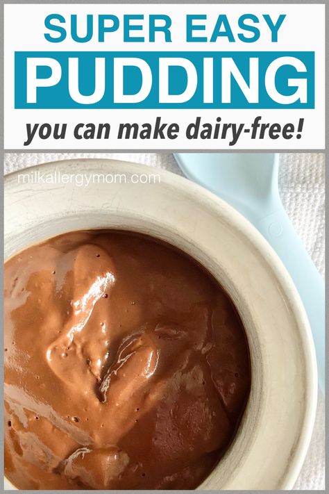 bowl of dairy free chocolate pudding made with oat milk Easy Pudding Recipe, Instant Pudding Recipes, Dairy Free Rice Pudding, Crockpot Dairy Free, Milk Chocolate Pudding, Almond Milk Pudding, Jello Pudding Recipes, Oat Milk Chocolate, Milk Pudding Recipe