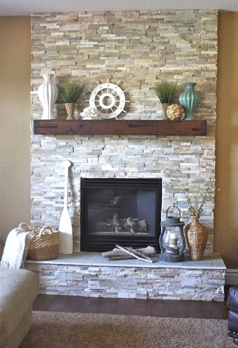 Search Results Fireplace                                                       … Design Camino, Stacked Stone Fireplaces, Fireplace Redo, Stone Fireplace Mantel, Rustic Fireplace, Fireplace Update, Challenge Quotes, Rustic Fireplaces, Corner Fireplace