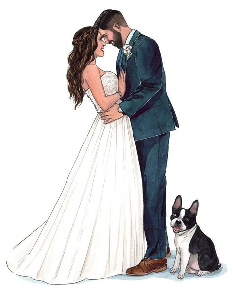 Custom Wedding Illustration, Custom Couple Illustration, First Wedding Anniversary Gift, Custom Portrait Illustration, Best Anniversary Gifts, Custom Watercolor Portrait, Wedding Painting, Sweet Art, Wedding Illustration