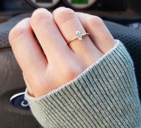 Small Marquise Engagement Ring Gold, Small Marquise Engagement Ring, Carat Sizes On Hand, Marquise Engagement Ring Gold, Karat Sizes, Carat Sizes, Marquise Engagement Ring, Wedding Extras, Rose Gold Rings