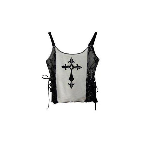 StrangeWays - Cotton Strappy Top w/ Laced Sides - Fleur Cross... ($30) ❤ liked on Polyvore featuring tops, tank tops, shirts, tanks, laced up shirt, gothic tops, strap shirt, cotton shirts and cross tank top Rock Tank Tops, Lace Up Shirt, New Rock Boots, Strappy Tank Top, Goth Boots, Gothic Boots, Goth Shirt, Strappy Top, Top Streetwear