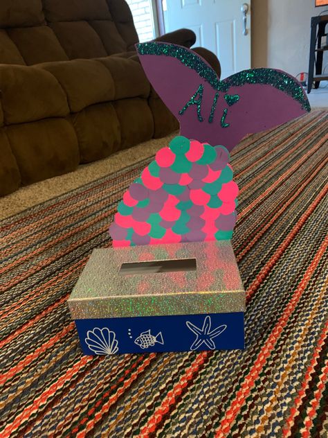 Mermaid Tail Valentines Boxes, Little Mermaid Valentines Boxes, Mermaid Valentines Boxes Diy, Mermaid Valentines Boxes, Mermaid Valentine, Valentines Day Box Ideas, C Activities, Diy Valentine's Box, Girls Valentines Boxes