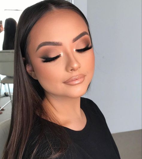 Machiaj Smokey Eyes, Nude Eye Makeup, Brown Makeup Looks, Prom Makeup For Brown Eyes, Ball Makeup, Dag Make Up, Elegantes Makeup, Wedding Eye Makeup, Glam Wedding Makeup