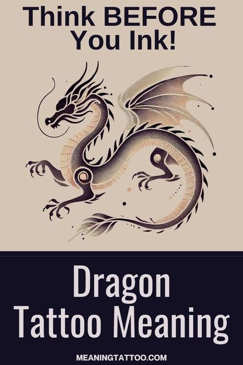 Ready for a dragon tattoo? Learn what this powerful symbol represents across cultures before you make your decision. Click for essential tattoo info! All Black Dragon Tattoo, Dragon Sayings Quotes, What Does A Dragon Tattoo Symbolize, Ying And Yang Dragon Tattoo, Japanese Phoenix And Dragon Tattoo, Maori Dragon Tattoo, Jade Dragon Tattoo, Dragon Tattoo Meaning Woman, Baby Dragon Tattoo For Women