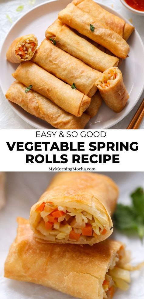 Here's how to make Chinese vegetable spring rolls, this recipe is incredibly easy to make, and the taste is amazing. Homemade Spring Rolls Vegetables, Panda Express Veggie Spring Rolls, Vegetarian Spring Rolls Recipe, Spring Roll Recipe Vegetable, Vegetable Lumpia Recipe, Spring Rolls Vegetable, Vegetable Spring Roll Recipe, Spring Roll Recipes, Easy Spring Rolls