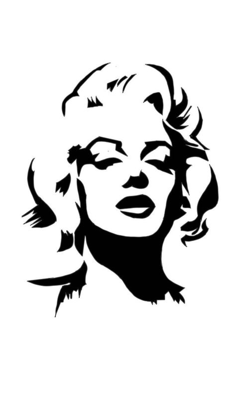 Marilyn Monroe Stencil, Cricut Paper Crafts, Marilyn Monroe Drawing, Marilyn Monroe Artwork, Face Stencils, Hand Doodles, Arte Peculiar, Marilyn Monroe Art, Black And White Art Drawing