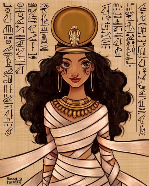 New illustration inspired by ancient Egypt 𓋹 by Egyptian artist Bassel Elkadi #kemet #ancientegypt #pharaoh #egyptian #illustration #illustrator #characterdesign Egyptian Illustration, Egyptian Art Drawing, Ancient Egypt Women, Egyptian Character Design, Cleopatra Art, Ancient Egypt Aesthetic, Egyptian Poster, Names And Their Meanings, Egyptian Drawings