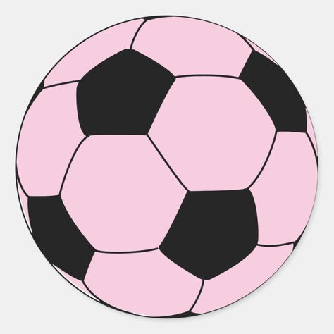 Sticker with girl soccer theme. Football soccer ball sticker. Personalized gift for soccer player, footballer. Soccer Ball Illustration, Soccer Ball Sticker, Soccer Ball Cake, Senior Year Fun, Spain Soccer, Pink Football, Soccer Theme, Glamour Nails, Girls Soccer