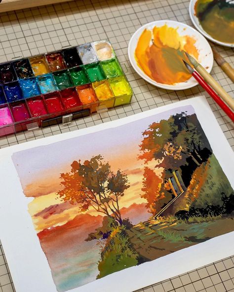 Paint For Beginners, Drawing Art Supplies, Sketchbook Watercolor, Posca Art, Diy Gifts For Friends, Gouache Art, Watercolor Sketchbook, 수채화 그림, Watercolor Art Lessons