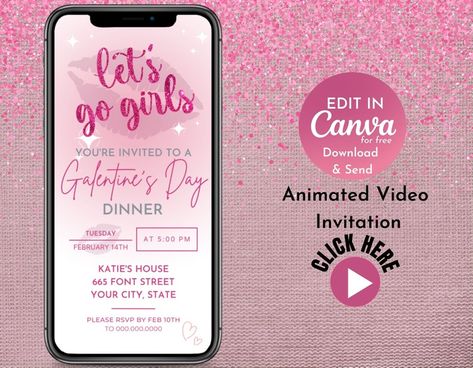 Day Video, Video Invitation, Dinner Invitations, Day Party, Party Invite, Youre Invited, Girls Night Out, Digital Invitations, Movie Night